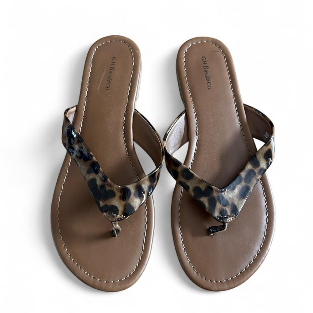 G.H. Bass & Co. leopard print summer spring sandals Sz 8